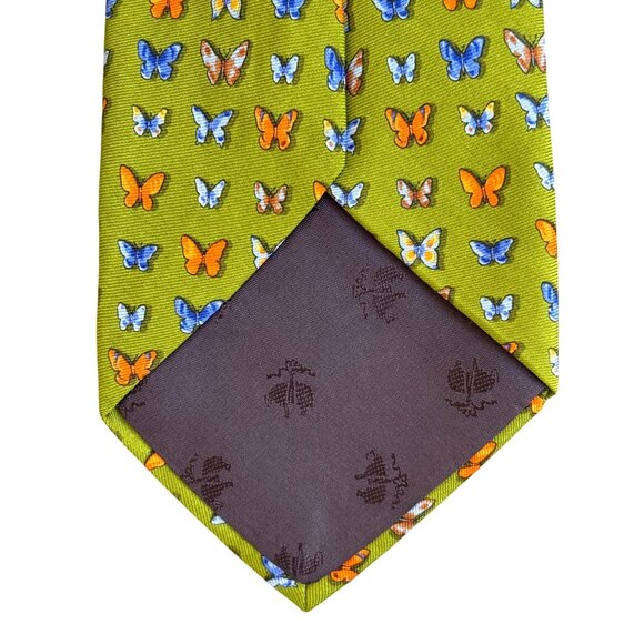 Brooks Brothers Makers Silk Tie Butterflies Summer USA CEO Corporate Professiona - Picture 4 of 6
